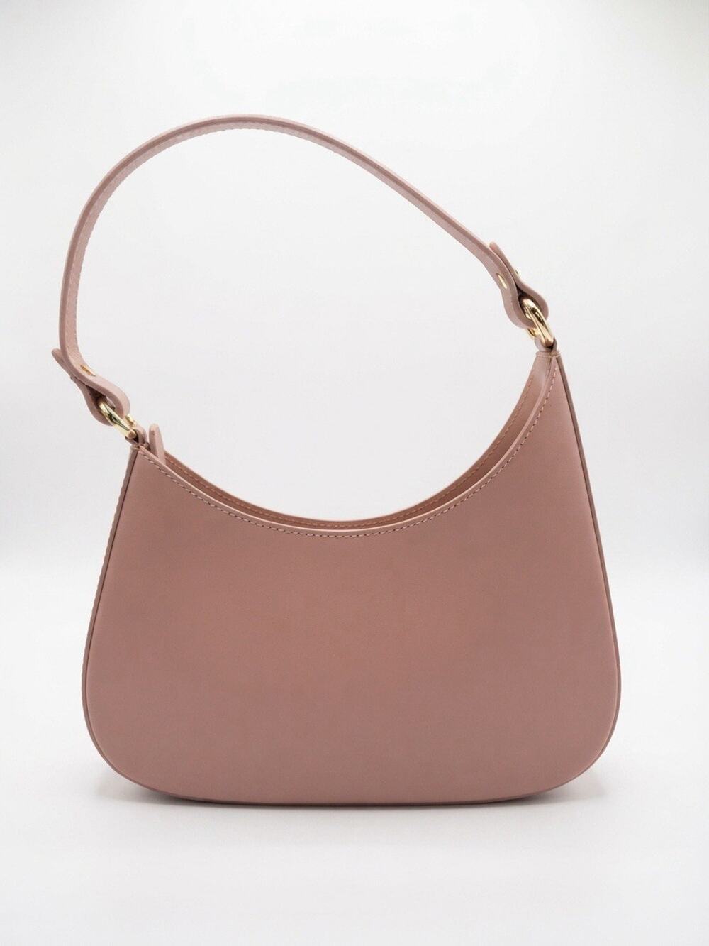 Genuine Italian Leather Dusty Pink Shoulder Bag Excellent Condition